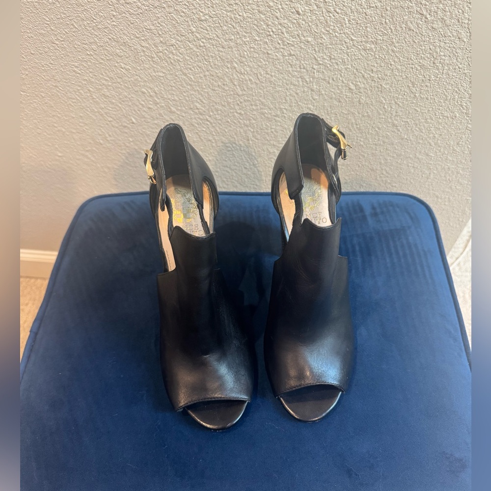 Vince Camuto Women’s Elegant Black Open-Toe Pumps
